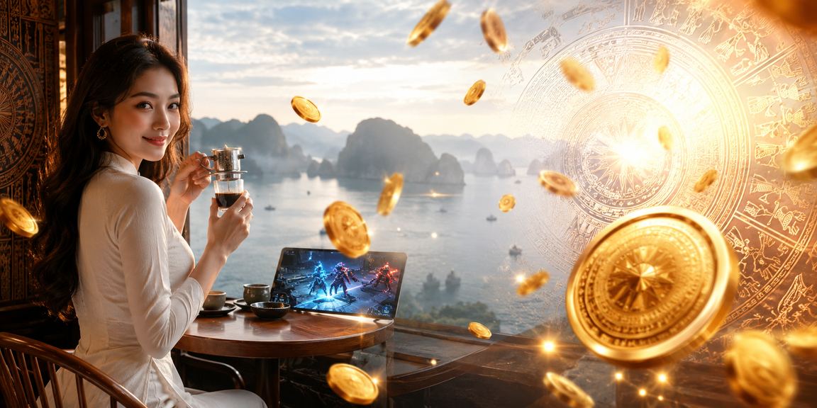 Người dùng uống cà phê và xem kèo Esports tại Hạ Long trên điện thoại